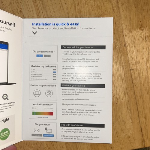 Intuit TurboTax Deluxe 2023 Tax Software Disk w/ Code - Federal & State Sealed - Afbeelding 2 van 3