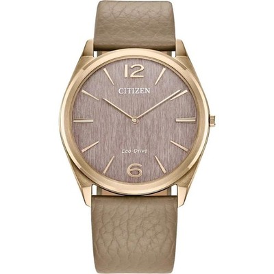Citizen Eco-Drive Damen Beige Leder Armband Stiletto Uhr AR3123-00X