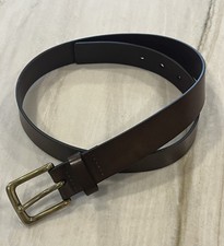 GAP Men s Genuine Brown Adjustable Leather Belt with Brass Buckle 34