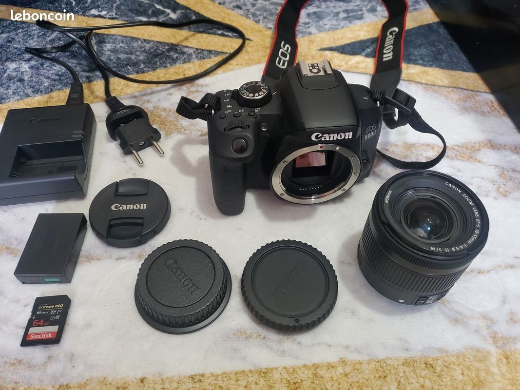 Canon EOS 800D 18-55 IS STM appareil photo reflex avec sac Quilive et trepied