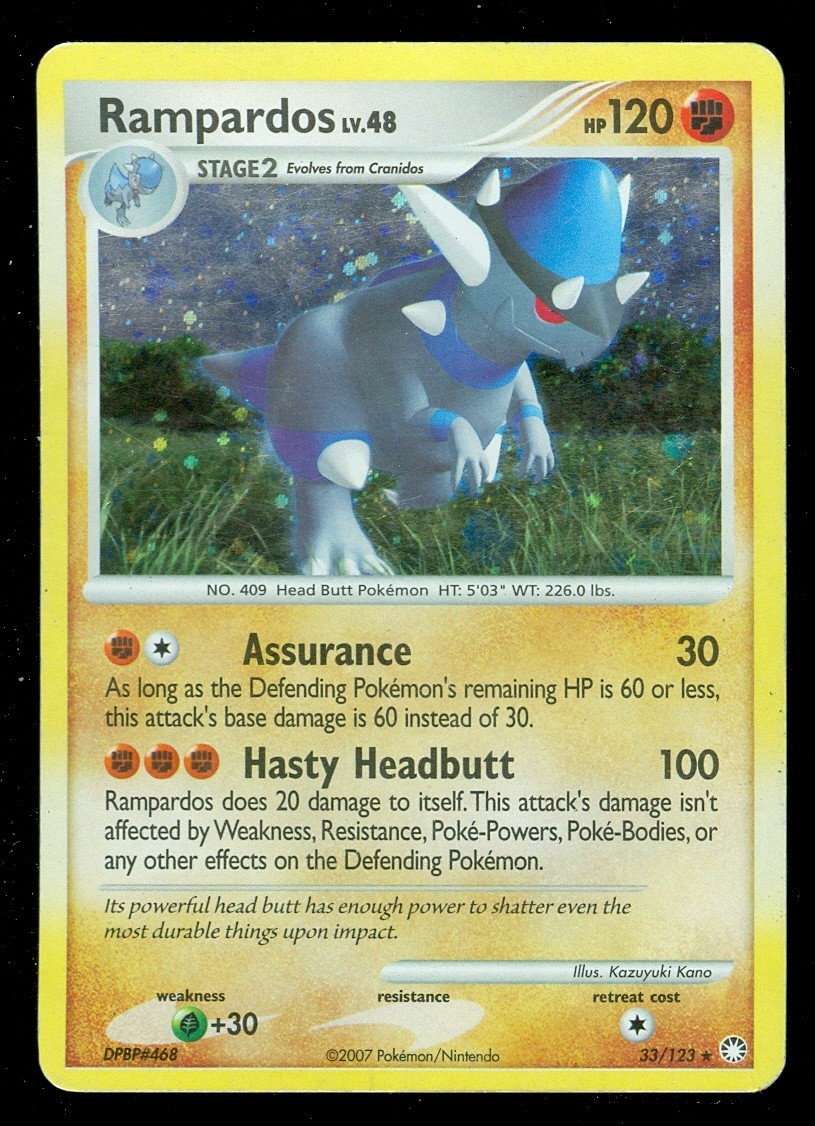 Pokemon RAMPARDOS 33/123 Mysterious Treasures - RARE HOLO - Lightly Played