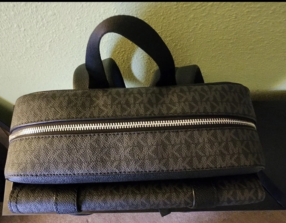 Michael Kors Cooper MK Logo PVC Leather Large Sporty Slingpack Backpack  - Image 2 of 4