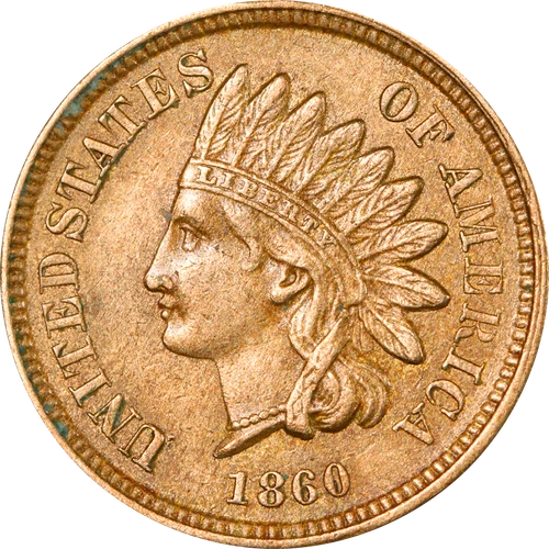 1860 Indian Cent - Pointed Bust - Choice++