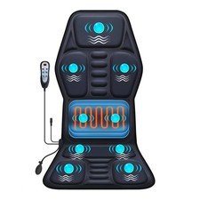 Massage Seat Cushion Pad with Heat 9 Massage Style Lumbar Support Function, F...