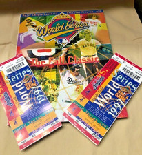 1997 World Series Lot: 2 Game 4 Tickets/Program-Marlins @ Indians-Field Box/Mint