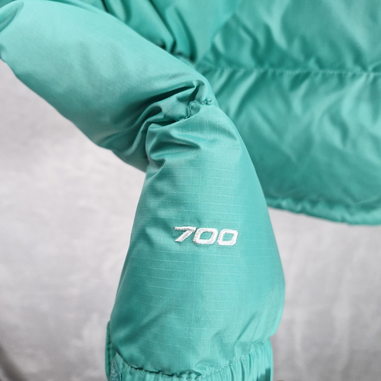 The North Face Nuptse Puffer Coat Womens XL Black Turquoise 700 1996 Retro New thumbnail 11