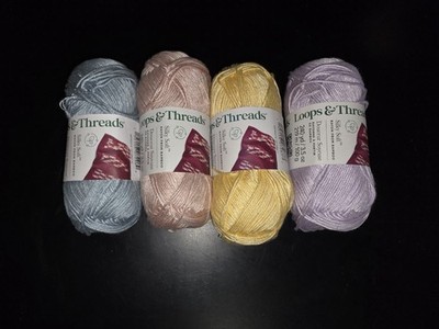 loops and threads yarn lot of 4 different pastel colors