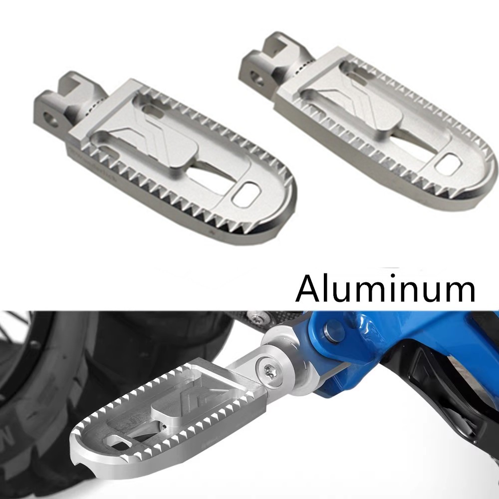 For BMW R1300GS R1200GS R1250GS 2013+ Aluminum Foot Pegs Footrest Pad Silver