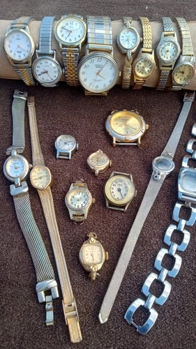 Vintage Broken Watch Lot for Parts or Repair Timex Elgin other