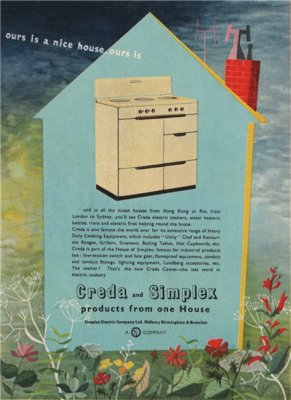 HAUSHALTSGERÄTEWERBUNG. Simplex Electric Co. Ltd 1951 alter Vintage Druck