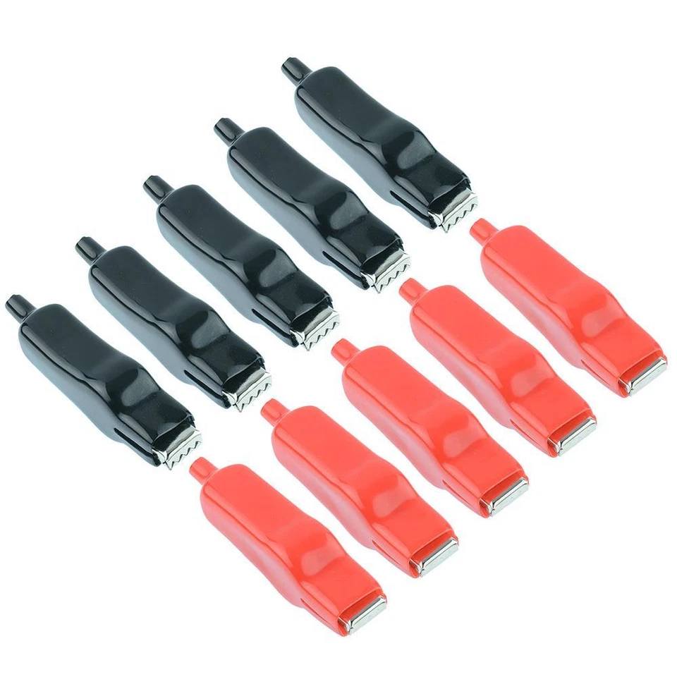 SWITCH ELECTRONICS 5 Pairs Black + Red 54mm Crocodile Clip Connector 10A