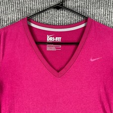 Nike Womens Shirt Small Purple Long Sleeve V Neck Dri-Fit Regular Fit Gym Run