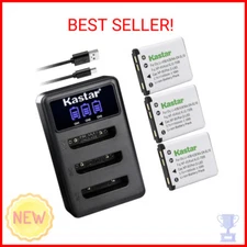 Kastar Battery 3-Pack + LCD Triple Charger Replacement for Olympus LI-42B LI-40B