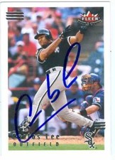 Carlos Lee autographed Baseball Card 2002 Fleer Triple Crown Baseball Card #153