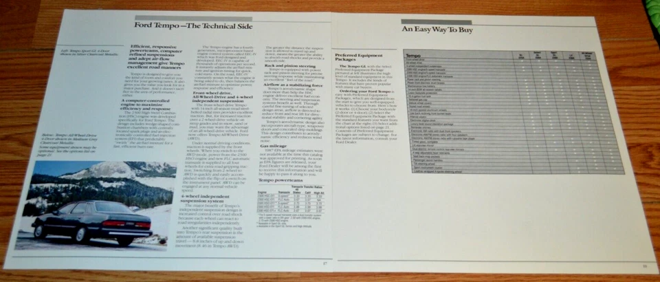 Ford Tempo 1987 anuncio impreso original concesionario anuncio-87 Foto 2 de 2