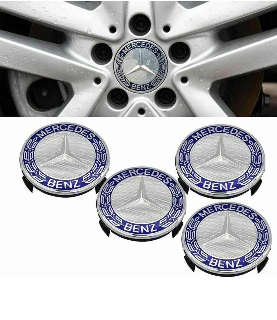 Tappi coprimozzo Mercedes Benz 75mm per cerchi in lega foto 2