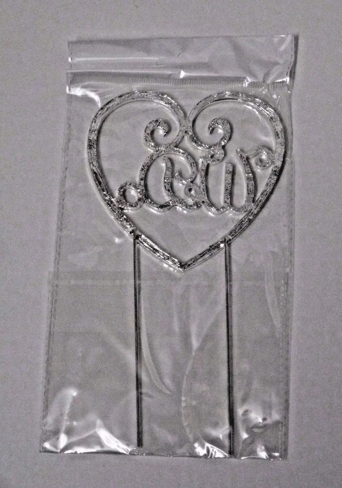 We Do 婚礼水钻蛋糕装饰银色尺寸 4.5 英寸 X 4.5 英寸 — 第 3/3 张图片