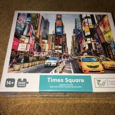 Jigsaw Puzzle Time Square Colorful Fun NEW IN BOX SEALED 1000pcs Free Gift   