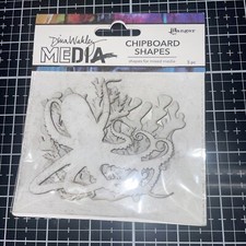 Dina Wakley MEdia Chipboard Shapes 5Pc - Ocean, MDA69287