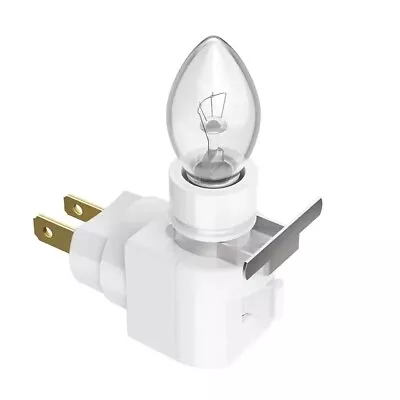 CRAFTS-N-HOBBY-SHOP White Plug In Night Light With Bulb 4 Watt On / Off Switch With Rotating Base