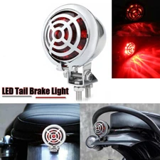 Motorcycle LED Rear Stop Brake Tail Light Chrome For Harley Bobber Cafe Racer