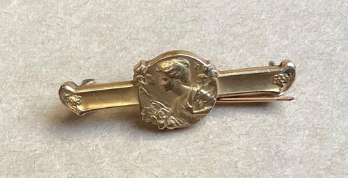 Ancienne Broche Porte Photo Art Nouveau Plaqué Or : FIX. | eBay