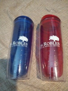 WATER BOTTLES LOT of 2! red and blue large capacity good used condition!!