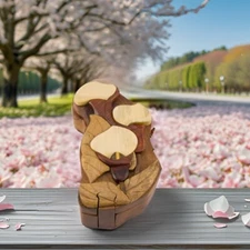 Calla Lily, Handcrafted Intarsia Wood Puzzle Box, Natural Exotic Wood from Asia