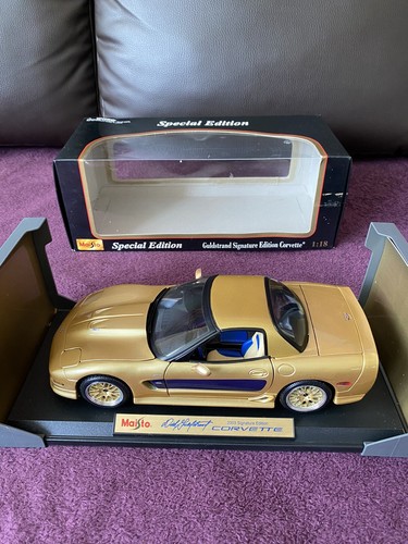Maisto 1:18 31657 Guldstrand Signature Edition Corvette 2003 – Rare Metal Gold - Picture 2 of 24