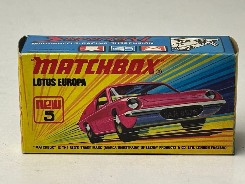 Matchbox Superfast No. 5 Lotus Europa with Original New Model Box, Nice - Image 3 of 4