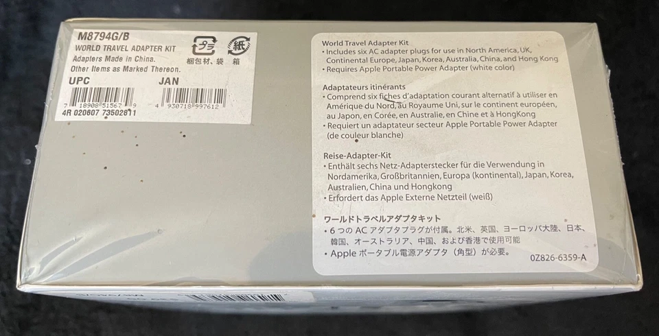 NEW IN BOX Apple World Travel Adapter Kit M8794G/B with 6 adapters  - Image 3 of 3