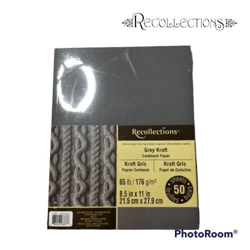 Recollections Grey Kraft Cardstock Paper Pack 8.5x11-50 Sheets