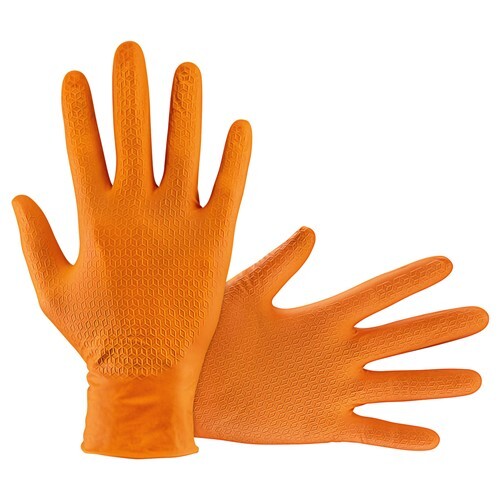 GLOVES NITRILE 7 MIL POWDER FREE MEDIUM ORNG SAS66472 Brand New!-image