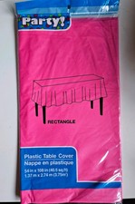 PINK Plastic Table Covers 54" x 108" SET OF 3