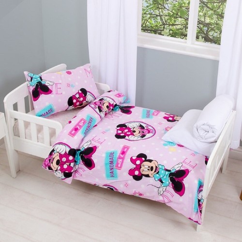 Disney Minnie Mouse 4 En 1 Ensemble De Lit Couette Oreiller Housse De Couette Et Taie D Oreiller Ebay