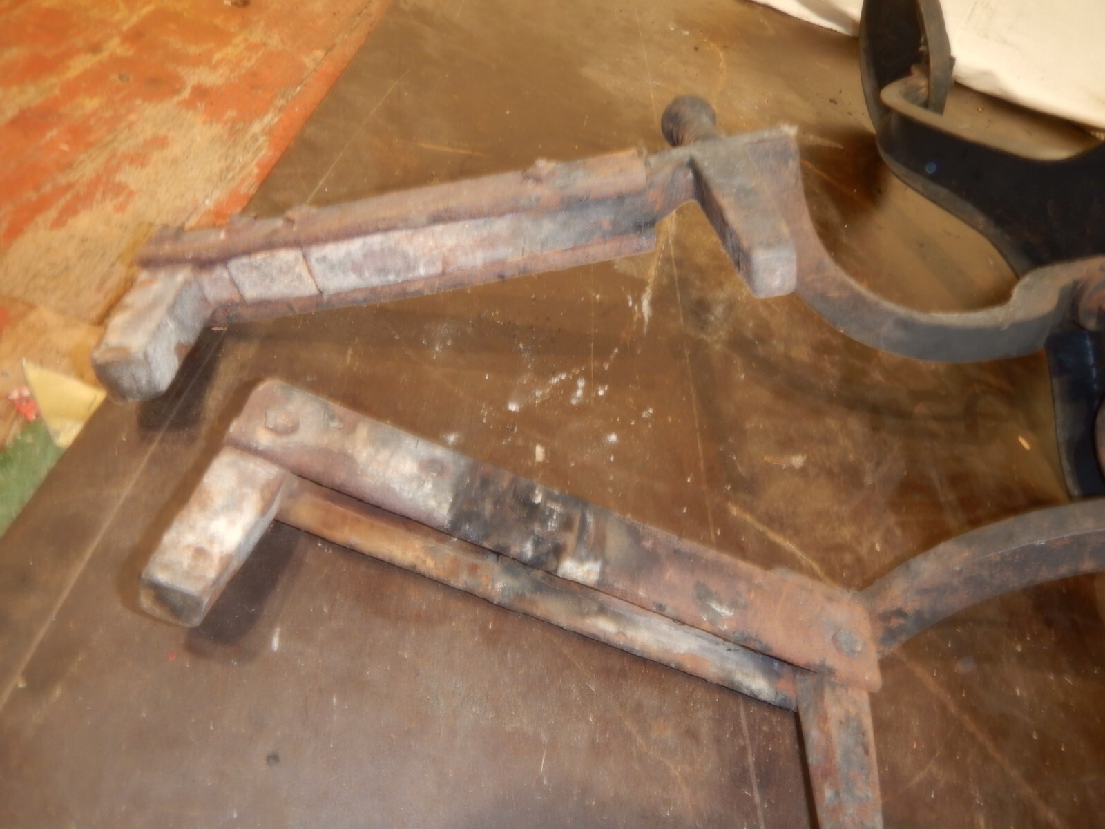 Antique Art Nouveau Gothic Dragon Bradley Hubbard Cast Iron Fireplace Andirons 