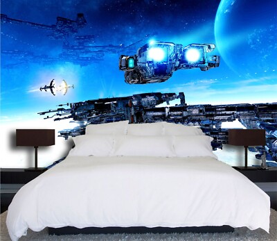 3D Sci Fi Spaceship ZHUA12164 Wallpaper Wall Murals Removable Self-adhesive Ann