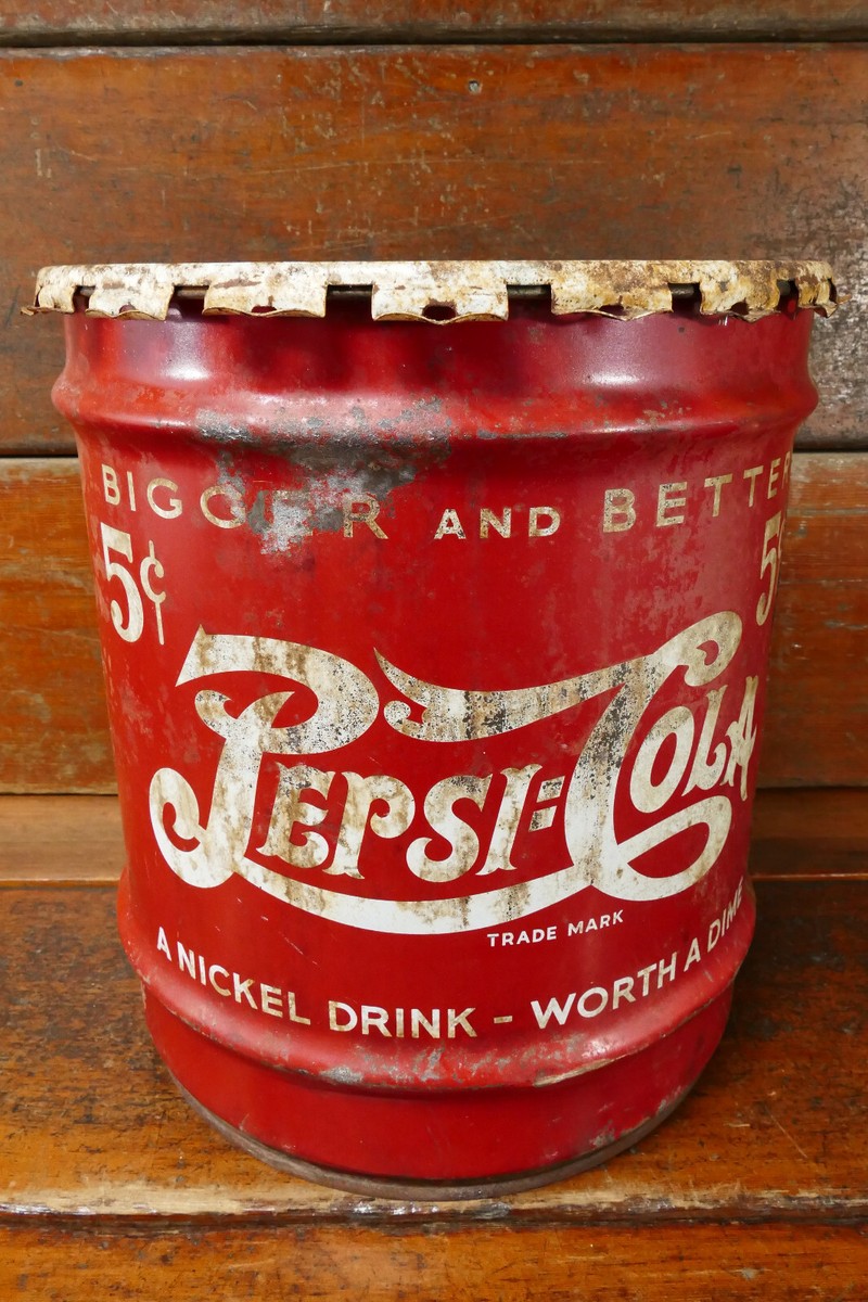 Vintage 1930s Pepsi Cola Double Dot 10 Gallon Metal Syrup
