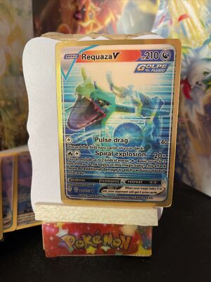 Requaza  V Gold Foil Pokemon Card  Fan Art  3D-Card NM