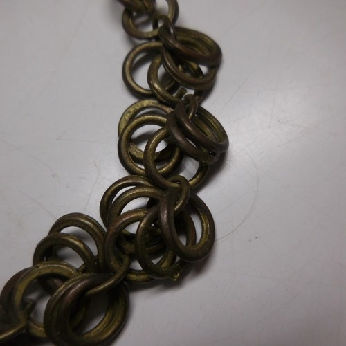 N24.307 Collana Metallo Bronzo Rame Ottone Perla Resina Ambra Fibbia Moschettone - Foto 19 di 21