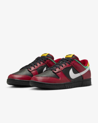 Nike Dunk Low Biker Tattoos Black Red White Yellow