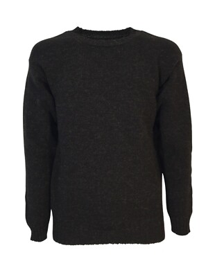 Maglia uomo girocollo HAWICO BURNSIDE SHETLAND BLACK lana MADE IN