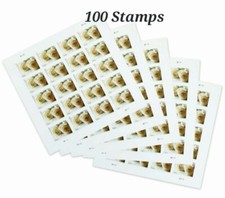 100 FOREVER STAMPS 5 SHEETS White Rose Wedding Shower 