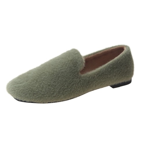 Woman Fashion Faux Fur Comfort Loafers Shoes Lady Casual Low Heel Shoes - Picture 8 of 14