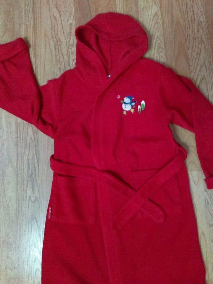 The Children's Place Niña Bata Roja Muñeco de Nieve Polar Capucha con Cinturón Talla M 7/8 Foto 2 de 4