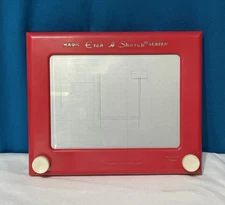 Vintage Etch A Sketch No. 505 Ohio Art Company Magic Screen Red Frame Works USA