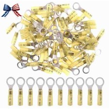 12-10AWG Waterproof Wire Crimp Connector Heat Shrink Ring Terminal M10 500/50Pcs
