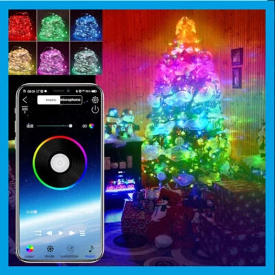 FAIR SHOP Striscia Led RGB Bluetooth Luci Smart Albero di Natale APP Telecomando 10Mt Xmas