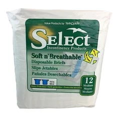 Adult Disposable Briefs  M 32 to 44 In Select Soft and Breathable Diapers u