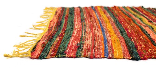 4X6 FT Handmade Bohemian Cotton Chindi Rug Floor Decor Rug Runner Door Mat Rug - Picture 5 of 8
